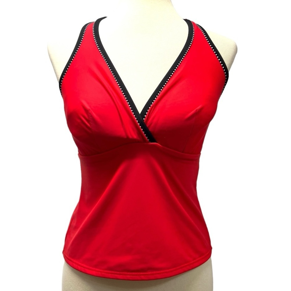 MiracleSuit Red Tank Style Swim Beach Tankini Top Women’s 8D - Picture 2 of 10